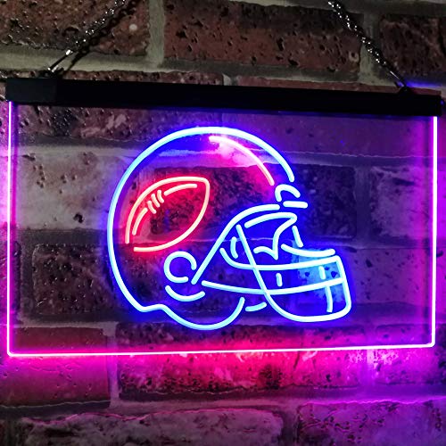 Sports Man Cave Football Dual LED Neon Light Sign